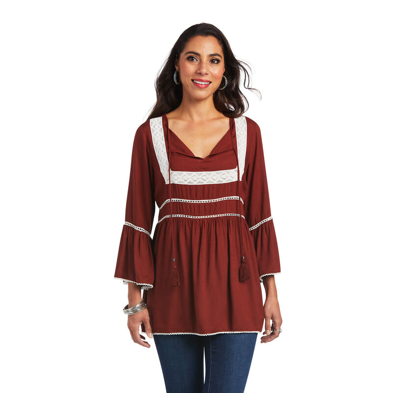 Ariat Hemden Damen - San Felipe Braun/Weiß ( KYRBC-4568 )